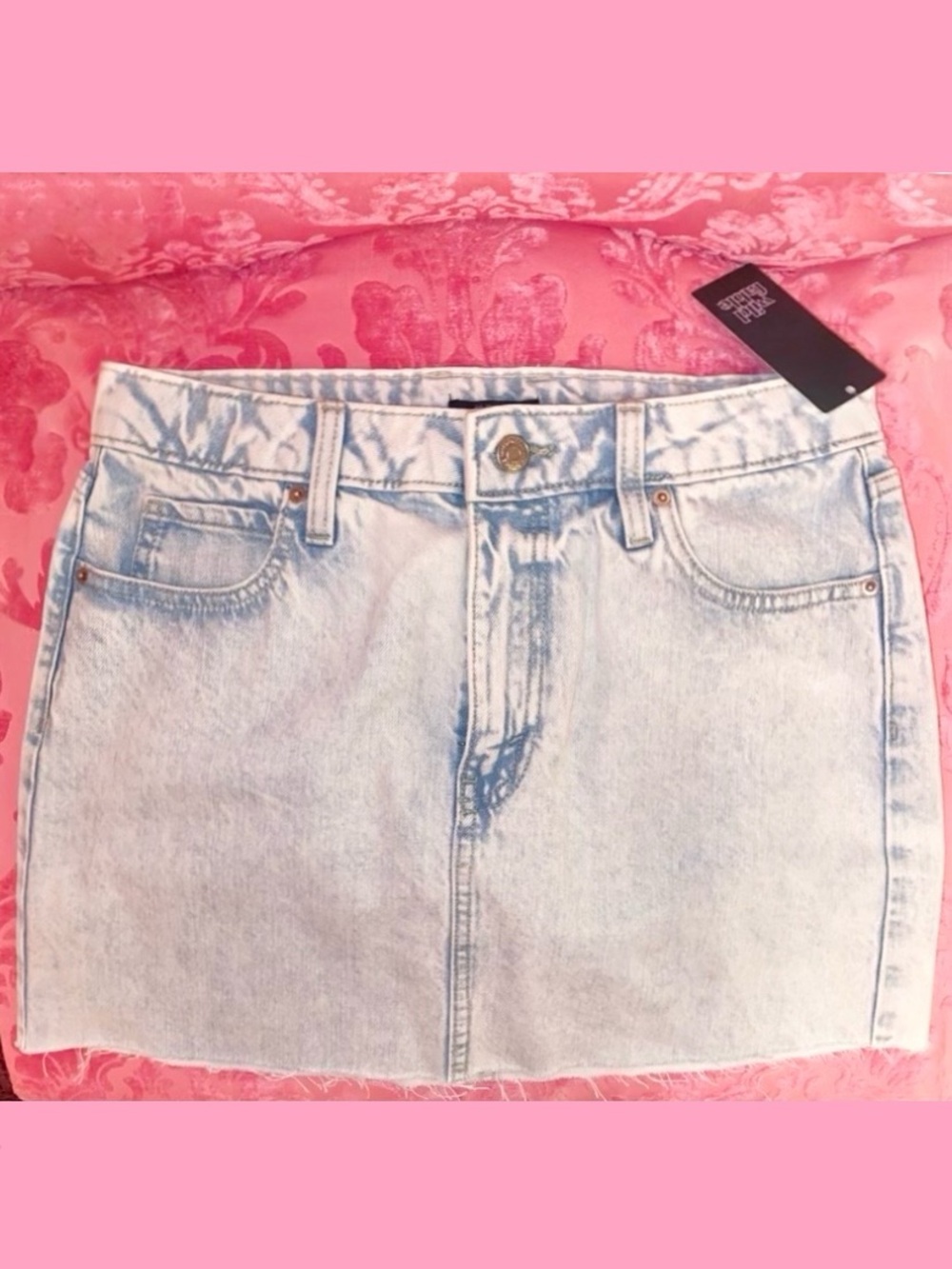 Denim Mini Skirt Stretch Target Lightwash 90s Y2K Small 4 6 Wild Fable Jean Cott